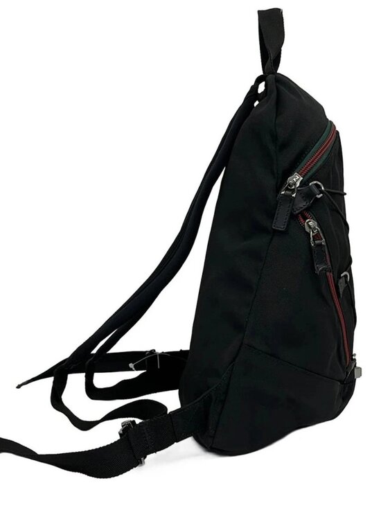 GUCCI Shelly (Web) 122348 Black Green Red Nylon - Backpack main image 8